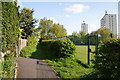 Urban footpath in M34 7XF