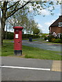 Post box on the corner of Whitchurch Road and Meadow Farm Drive in SY1 4TA