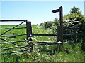 Stile and sign near Palestine in SP11 8LP