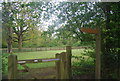 Footpath signpost, Sussex Border Path in RH12 3DG