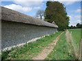 Thatched cob wall near Broughton in SO20 8BE