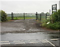 Entrance gate and road to Croescarneinion Farm  in NP10 8RR