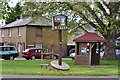 Village sign and bus stop - Buckden in Buckden