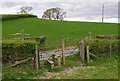 Footpath crosses Well Heads Lane in Sedgwick