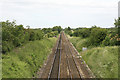 Salisbury-Andover railway lines seen from bridge over A338 near Ford village in SP4 6DQ