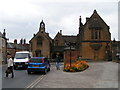 Street scene outside Sherborne Abbey in DT9 3PT