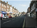 View north up a quiet Uckfield High Street in TN22 1BY