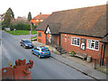 Fletching village hall from the Griffin Inn in Fletching