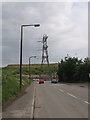 Pylon at end of Seawall Road, Cardiff in Tremorfa Community