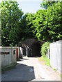 Footpath leading to railway underpass, Llanishen in CF14 0RH