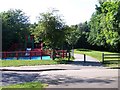 Cycle path and play area, Hazel Farm in SO40 8TA