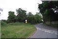 Sharp corner on Brimpton Lane in Brimpton Common