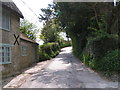 Lane looking west from the well at Donhead St Mary in SP7 9DJ