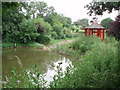 Lake and pagoda in Burford gardens in BA4 4DS