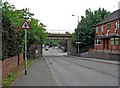 Bromsgrove Road and railway bridge in WR9 8HD
