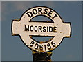Marnhull: detail of Moorside finger-post in DT10 1HG