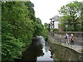 Upstream from the road bridge in EH3 6EX
