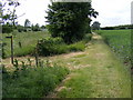 Footpath junction of the footpath to Heveningham Long Lane & Mill Road in IP17 2JW