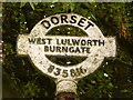 West Lulworth: detail of Burngate signpost in BH20 5PT