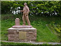 Statue to commemorate Wainwright's Coast to Coast Walk in Galemire