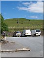 Car park and an old petrol pump off the A499 at Llanaelhaearn in LL54 5AR
