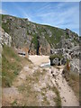 The path approaching Pednvounder Beach in TR19 6LF