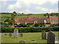 Turville churchyard and cottages in RG9 6QX