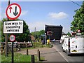 Traffic stopped by lift bridge in Aldermaston Wharf