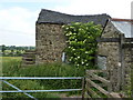 Barn, gate and footpath signs at Crich in DE4 5ET