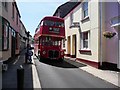 Routemaster coming down Fore Street in TQ11 0JR