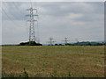 Pylons cross the fields near Winterbourne in BS36 1SG