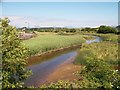 Afon Erch immediately above the new flood gates in LL53 5YY