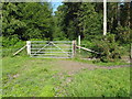 Gate at bridleway entrance into Selham Common in GU28 0PR