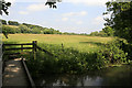 Footbridge over River Ebble north of Homington in SP5 4NJ
