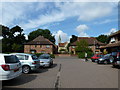 Looking from Marchwood shops car park towards the parish church in SO40 4WZ