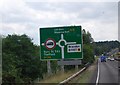 Roadsign approaching the A134 and A11 roundabout near Thetford in IP24 1DT