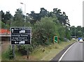 Roadsign on the A11 near Forest Retail Park, Thetford in IP24 3RW