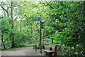 Green Chain Walk signpost, Beckenham Place Park in BR3 5GD