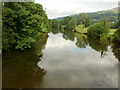 Looking upstream from Crickhowell Bridge in NP8 1BT