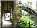 Footpath by the river Wear looking under Framwelgate Bridge. in DH1 4SJ