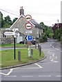 Signs and road junction, Shaftesbury in SP7 8BA