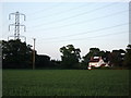 Electricity lines crossing Hob Lane in CV8 1QL