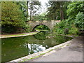 Footbridge over lake, Williamson Park in LA1 3JU