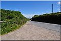 The road to Lincombe travelling away from the entrance to Middle Campscott in EX34 8LS