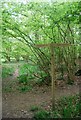 Footpath sign in Pain's Wood in RH17 7BA