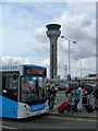 Bus stop and control tower, Luton Airport in LU2 9NZ