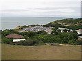 View over Needles car park to Alum Bay in PO39 0JD
