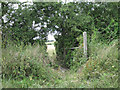 Footbridge over a brook and through a hedge in Wolverton