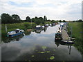 Boats moored on the Kyme Eau at Chapel Hill in LN4 4PZ
