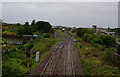 Railway lines approaching Maryport Station in CA15 7DQ